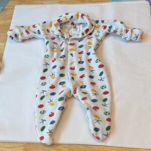 Baby Luv vintage Terry sleeper w mitts , clean sports Patterned One Piece infant